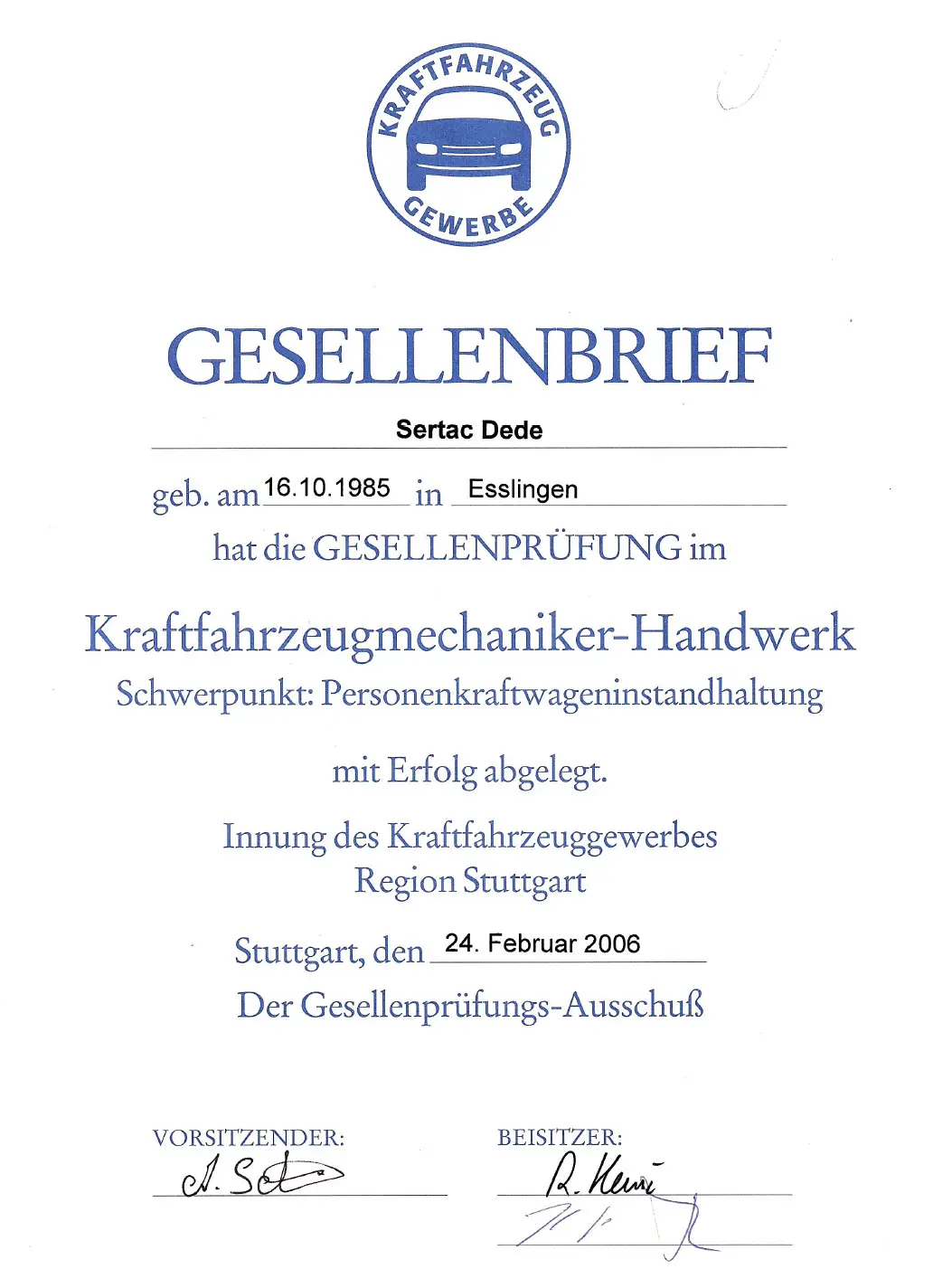 sertac-dede-gesellenbrief