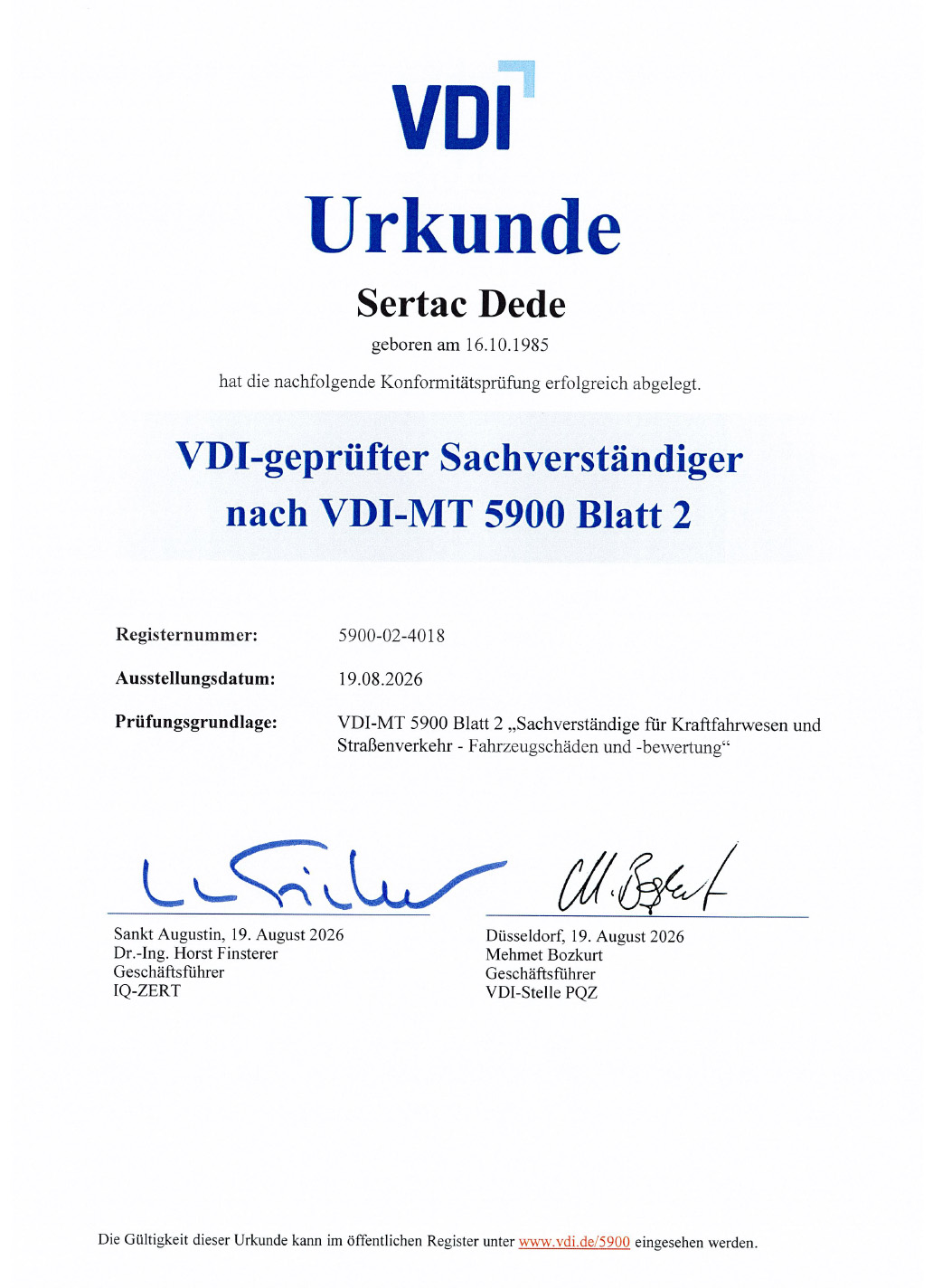 sertac-dede-urkunde-gepruefter-sachverstaendiger-vdi